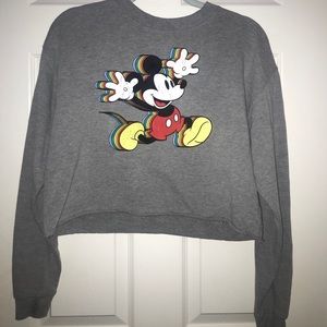 mickey mouse long sleeve crop top